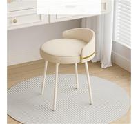 Tabouret de maquillage avec dossier - Chaise de coiffeuse rotative en cuir pour salon et réception - Solution d'assise confortable et élégante