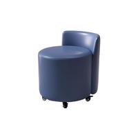 Tabouret de maquillage avec dossier et roulettes, fauteuil de maquillage mobile, repose-pieds, fauteuil de coiffeuse de dressing, léger (bleu)