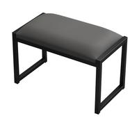 Tabouret de maquillage carré, élégant en fer avec coussin en cuir technique, parfait pour le maquillage, le salon, l'entrée (noir et gris, 60 x 30 x 40 cm)