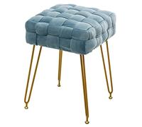 Tabouret de maquillage carré minimaliste tissé pour chambre à coucher, commode, chaise, bleu, 38 x 38 x 43 cm, décoration d'intérieur moderne