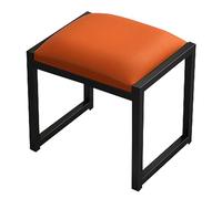 Tabouret de maquillage carré moderne avec coussin - Chaise chic en fer en noir et gris, idéal pour le maquillage, le salon, l'entrée (40 x 30 x 40 cm) - Élégant et fonctionnel