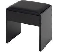 Tabouret de maquillage chaise table à cosmétiques pouf en bois noir avec coussin Noir G
