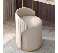 Tabouret de maquillage élégant avec siège et dossier en cuir souple pour salon, chambre à coucher, coiffeuse et petite salle à manger confortable