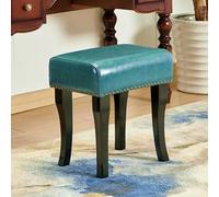 Tabouret de maquillage élégant bleu foncé - Chaise moderne en bois avec assise rembourrée en éponge hautement élastique pouvant supporter 108,9 kg - Parfait pour s'habiller et soigner les femmes.