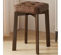 Tabouret de maquillage élégant - Siège rembourré en PU avec pieds en noyer, parfait pour chambre à coucher et entrée, coiffeuse en bois, décoration d'intérieur chic, design tendance et fonctionnel