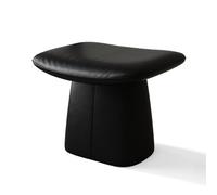 Tabouret de maquillage en bois massif avec coussin de selle - Ottomane élégante pour chambre à coucher, dressing, entrée et piano - Siège parfait pour s'asseoir (50 x 35 x 43 cm, noir)