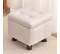Tabouret de Maquillage en Cuir pour Salon - Pouf de Rangement élégant, Chaise de Coiffeuse rectangulaire, Repose-Pieds pour Salle de Maquillage, Petit Banc pour Coiffeuse et décoration intér
