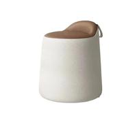 Tabouret de maquillage et pouf ottoman, tabouret pivotant moderne, mousse haute densité et cadre en bois, ottomane pour maquillage, salon, pratique (marron)