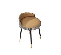 Tabouret de maquillage moderne de luxe au design minimaliste avec motif pied-de-poule, parfait pour la décoration de chambre à coucher et la routine de beauté, élégant et confortable.