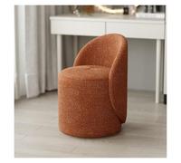 Tabouret de maquillage pivotant à 360° avec dossier en laine d'agneau et assise éponge haute densité pour chambre à coucher, salle de maquillage ou salon Marron