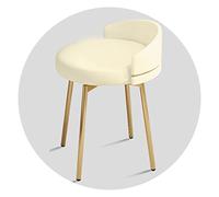 Tabouret de maquillage pivotant moderne pour chambre à coucher et coiffeuse Beige 38 x 38 x 53 cm