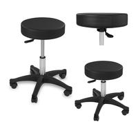 Tabouret de maquillage pivotant noir Physa AVERSA sur roulettes