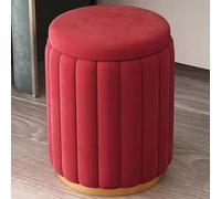 Tabouret de maquillage rond avec boîte de rangement, repose-pieds amovible, idéal pour salle de maquillage, salon, chambre à coucher - Siège élégant et fonctionnel Crème
