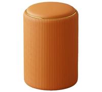 Tabouret de maquillage rond côtelé avec siège rembourré en cuir pour salon, chambre à coucher, entrée