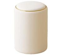 Tabouret de maquillage rond côtelé avec siège rembourré en cuir pour salon, chambre à coucher, entrée