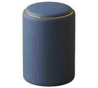 Tabouret de maquillage rond côtelé avec siège rembourré en cuir pour salon, chambre à coucher, entrée