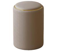 Tabouret de maquillage rond côtelé avec siège rembourré en cuir pour salon, chambre à coucher, entrée