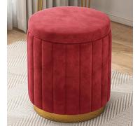 Tabouret de maquillage rond moderne avec rangement - Chaise de coiffeuse élégante pour coiffeuse, compacte et peu encombrante pour chambre à coucher et salon, parfait pour les petits espaces