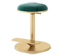 Tabouret de maquillage rond réglable en velours pour coiffeuse, chaise de maquillage rose, tabouret haut pivotant, siège cosmétique rond noir avec coussin confortable - Parfait pour les salons de