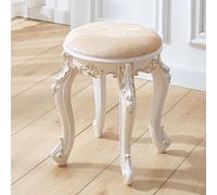 Tabouret de maquillage rond vintage - Chaise piano dos nu - Élégant siège de coiffeuse pour salle de maquillage, salon, chambre à coucher, restaurant - Finition dorée - 35 x 43 cm