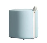 Tabouret de maquillage scandinave pour chambre de fille, commode de luxe léger, petit repose-pieds carré pour salon et chaussures, chaise d'appoint courte bleue
