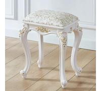 Tabouret de maquillage vintage baroque rembourré avec pieds sculptés en ABS, siège cosmétique rétro, capacité de 110 kg, motif floral jaune, pieds dorés