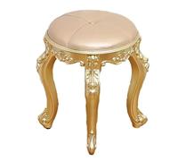 Tabouret de maquillage vintage rond en cuir, siège de coiffeuse victorienne, chaise de coiffeuse décorative, banc de piano, tabouret de maquillage élégant pour la maison et le salon