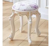 Tabouret de maquillage vintage rond rembourré avec pieds en acier robuste pour dressing, salon, chambre à coucher