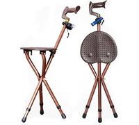 Tabouret de marche - Canne pliante épaisse avec coussinets antidérapants pour les personnes âgées et les personnes âgées, bâton de siège portable pour homme et femme
