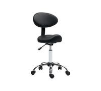 Tabouret à roulettes - HOMCOM - hauteur réglable 51-67 cm et dossier - pour salon de massage, tatouage, clinique, spa - noir