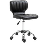 Tabouret de massage - tabouret de travail pivotant 360° - hauteur assise réglable 47-62 cm - revêtement synthétique matelassé noir métal chromé Noir G