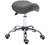 Tabouret De Massage Tabouret Selle Ergonomique Pivotant 360° Hauteur Réglable Revêtement Synthétique Gris Gris