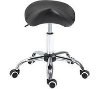 Homcom Tabouret de Massage Tabouret Selle Ergonomique Pivotant 360° Hauteur Réglable Similicuir Noir aosom france