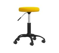 Tabouret de massage velours jaune moutarde