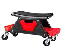 Tabouret de mécanicien pivotant rembourré avec rangement sous le siège, idéal pour l'entretien de la voiture et le travail de garage