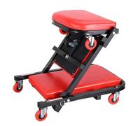 Tabouret de mécanicien pliable de 91,4 cm, siège de réparation automobile avec roues, établi pour l'entretien de la voiture, chaise d'atelier durable, tabouret de garage robuste noir