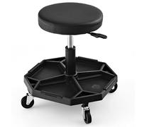 Tabouret de mécanicien pneumatique réglable - Capacité de 150 kg, chaise pivotante rembourrée pour garage, atelier, réparation automobile, tabouret de magasin, siège confortable