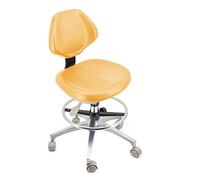 Tabouret de médecin réglable, Chaise d’Assistant, Rotation à 360 degrés avec Dossier et Repose-Pieds, Chaise de Dentiste, Tabouret de médecin, Cuir PU, E, XL