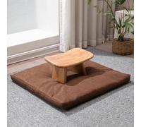 Tabouret de méditation en bois massif avec coussin - Parfait pour l'église, le thé, les genoux, le yoga et la pratique de la pleine conscience - Durable, confortable, design élégant