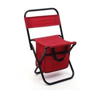 Tabouret de pêche Compact avec Rangement Plus Frais, Chaise de Camping Pliable, siège Portable léger pour la Chasse et Les activités de Voyage Rouge