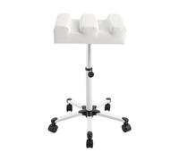 Tabouret de Pédicure avec 5 Roues Universelles à Ongles Réglable Hauteur Tabouret Roulettes Repose-pieds Manucure Soins Jambes Équipement de Spa de Salon pour Salon de Beauté Salon de Manucure (Blanc)
