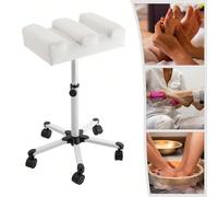 Tabouret de pédicure réglable, repose-pieds de manucure, tabouret de pédicure à roulettes, blanc, plastique, l'éponge et le PVC avec un DescriptionVous souhaitez offrir à vos clients un service plus p