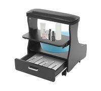 Tabouret de pédicure, repose-pied avec roues, repose-jambes pour soin des ongles, repose-pieds idéal pour salon de beauté des ongles (noir)