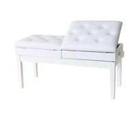 Tabouret de Piano avec Deux Compartiments de Rangement pour partitions, boîte à Livres, Banc de Clavier, siège relevable, adapté aux Adultes et aux Enfants，White One Size