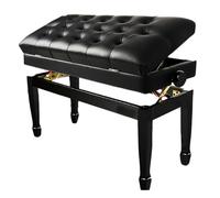 Tabouret de Piano avec Rangement pour partitions, Coussin en Cuir, Banc de Clavier relevable, capacité de Charge de 440 LB, Convient aux Adultes et aux Enfants ，Black One Size