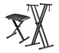 Tabouret de piano avec support de clavier - Réglable en hauteur - Chaise de piano - Support de clavier - Banc de piano - Pliable/