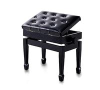 Tabouret de Piano Banc de Piano Levant Double Duo/Tabouret de Piano Simple Tabouret de Banc de Clavier avec Hauteur Réglable, Compartiment de Rangement pour Siège Rembourré en Cuir PU (Type 1 Personne)