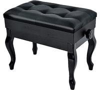 Tabouret de Piano de Banquet Familial de Luxe, Banc réglable avec Compartiment de Rangement et siège en Cuir PU