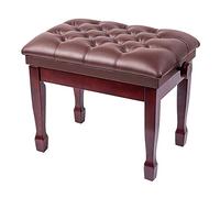 Tabouret de Piano en Bois, Banc en Cuir Souple avec Coussin imperméable et Cadre en Bois Massif Robuste, Levage hydraulique Automatique, Rood Bruin-1 (Rood Bruin 1)