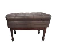 Tabouret de piano en cuir robuste, banc réglable pour clavier de musique, supporte 200 kg, parfait pour claviers électroniques, pianos, guzheng, guitares - Marron